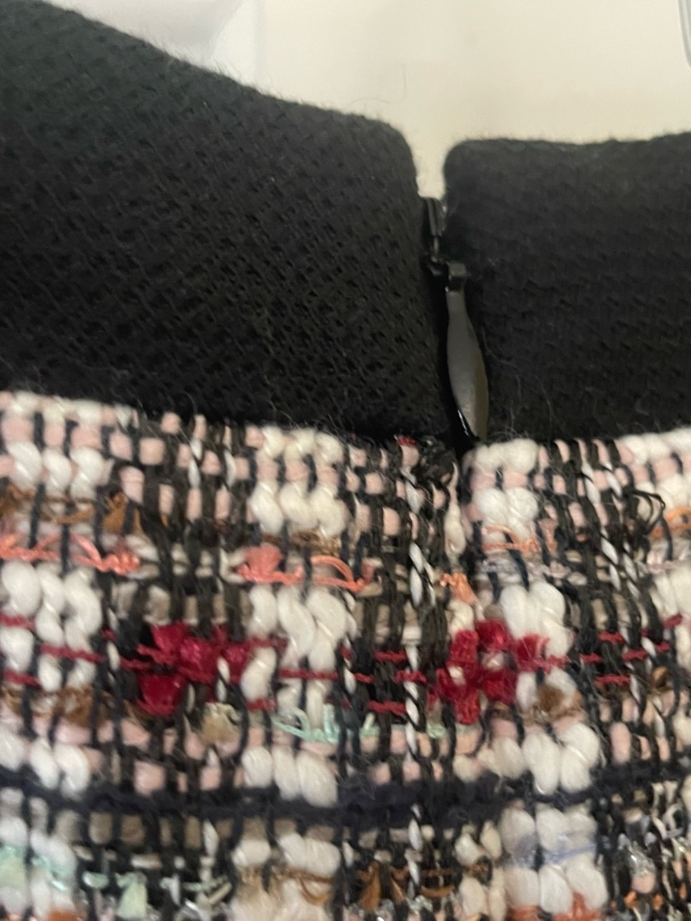 Talbots Black, White & Red Wool Tweed Pencil Skirt - Picture 3 of 5